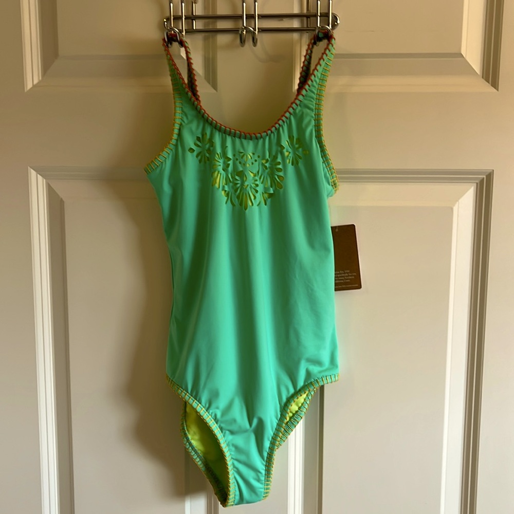NWT Hobie Kids One pcTank Aqua Swimsuit Bathing Suit